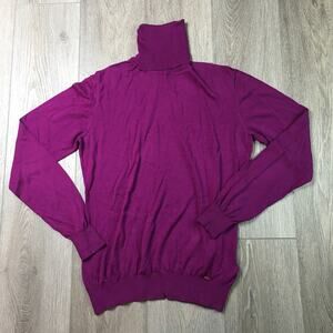 Ted Baker Long Sleeves Turtleneck Silk Cotton Pullover Sweater Purple 4